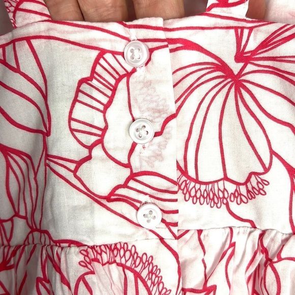 JANIE AND JACK Peony Double Knot Jumpsuit Floral Wide Leg Cotton Romper Size 3 - Picture 10 of 12